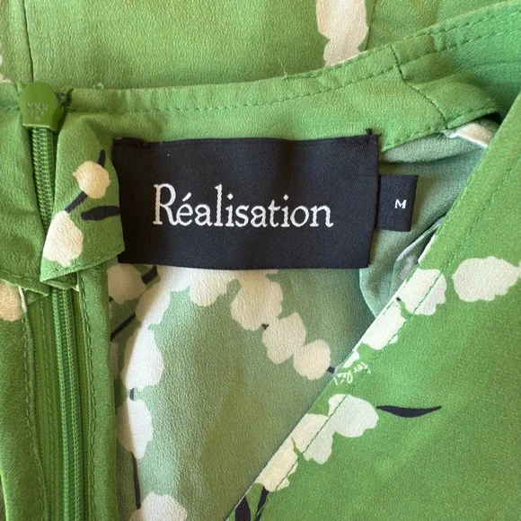 Realisation Par The Kate Loving Green Chic Green Floral Mini Dress women  size M
